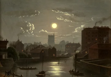 Bristol - Moonlight Scene (öljy kuparille)