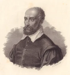Italian arkkitehdin Andrea Palladion muotokuva, Andrea di Pietron (1508-1580) salanimi, kuparikaiverrus