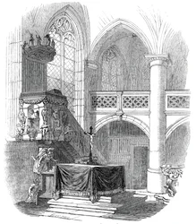 aKalenbergin kappeli - Hänen kuninkaallisen korkeutensa prinssi Albertin piirroksesta, 1845.