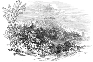 Molsdorfin palatsi - Hänen kuninkaallisen korkeutensa prinssi Albertin piirroksesta, 1845.