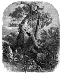 Näyte puukaiverruksesta, Nioben lasten kuolema, ...1844.