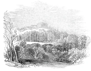 Kesäpalatsi Würtemburgissa - Hänen kuninkaallisen korkeutensa prinssi Albertin piirroksesta, 1845.