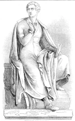 Thorwaldsenin Lord Byronin patsas, 1845.