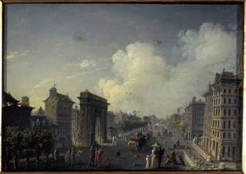 La porte de Saint-Denis et le boulevard, vuosina 1801-1850 (öljy silkille ja lasille).