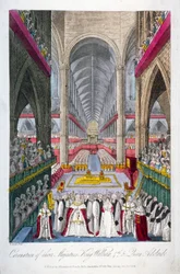 Vilhelm IV:n ja kuningatar Adelaiden kruunajaiset Westminster Abbeyssa, Lontoo, 1831