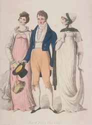 Puolikokoiset mekot, c1810