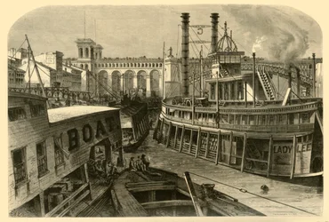 "The Levee at St. Louis", 1874.