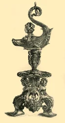 Lamppu sfinksin kaltaisen meriolennon muodossa, c1510-1530, 1881.