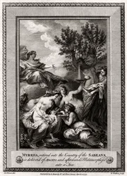 Myrrha, eläkkeellä Sabealaisten maahan, luovutetaan Adoniselta..., 1775