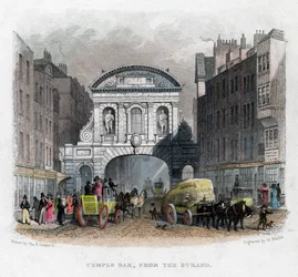 Temple Bar, Strand, Lontoo, 1829.
