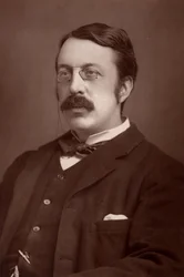 "" Charles Villiers Stanford (1852-1924) irlantilainen säveltäjä ja musiikillinen kouluttaja, syntynyt Dublinissa. (woodburytyyppi)