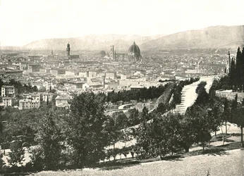 Panoraama Firenzen kaupungista, Italiasta, 1895.