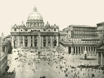 Pietarinkirkko ja Vatikaani, Rooma, Italia, 1895.