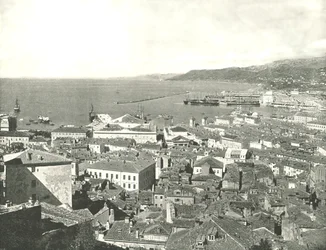 Kaupunki ja satama, Trieste, Italia, 1895.