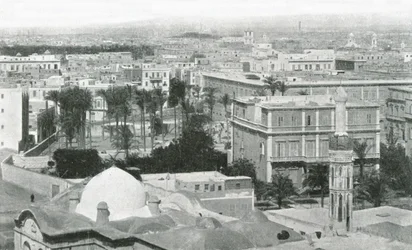 Näkymä Aleksandrian kaupunkiin Egyptissä, 1895.