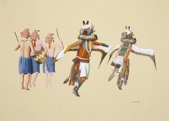 Kwahuh, 1930-40 (tempera kudospaperille)