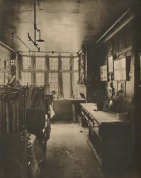 Cockin ensimmäisen kerroksen grilliravintola, josta on näkymä Fleet Streetille, noin 1935