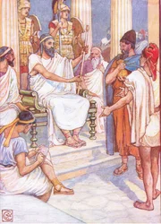 Solon, Ateenan viisas lainsäätäjä, kuvitus teoksesta "The Story of Greece", 1930-luku