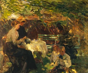 Teehetki puutarhassa, n. 1902