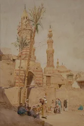 Arab Street Scene, Kairo (akvarelli)