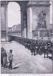 Saksalaiset joukot kulkevat Riemukaaren alta 1871 jKr