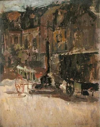 Market Cross, Dieppe (öljy paneelissa)