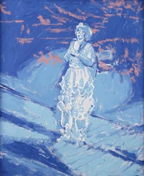 Neiti Hilda Glyder lavalla,