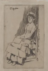 Agnes Oldfieldin muotokuva, n. 1887 (etsaus)