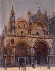 Näkymä Pyhän Markuksen aukiolle ja basilikalle, noin 1901 (öljy kankaalle).