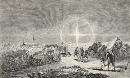 Hautajaiset jäällä, Paraselenan vaikutus (Mock Moons) 1859