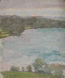 maisema järven rannalla