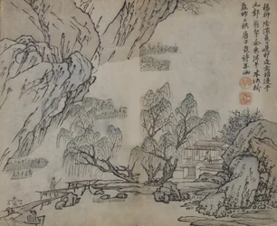 Lehti Sinapinsiemenpuutarhan maalausoppaasta Jieziyuan huazhuan..., luultavasti vuoden 1878 painos.