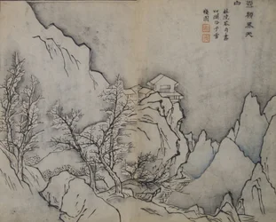 Snowy Peaks Touching the Heavens, Jingin Snow-covered Innin tapaan, ensimmäinen painos, 1679.