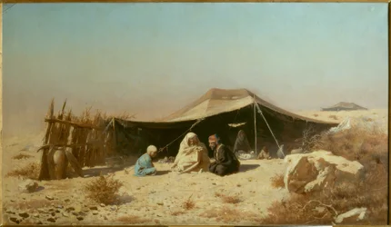 Arabit autiomaassa lukemassa Koraania