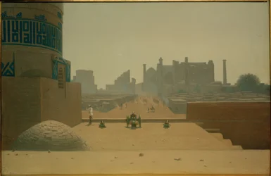 Hauptstraße Samarkand von der Zitadelle am Morgenissa