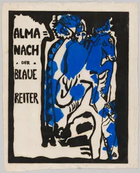 Puupiirros almanakkaan "Der Blaue Reiter"