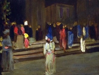 ""Le parc de saint Cloud, pääruoka"" (Saint-Cloudin puisto, sisäänkäynti) Wassily Kandinskyn (tai Wassily Kandinski tai Kandinskij) maalaus