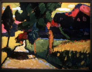 ""Kesämaisema"" Vassily Kandinskyn (tai Wassily Kandinski tai Kandinskij) maalaus