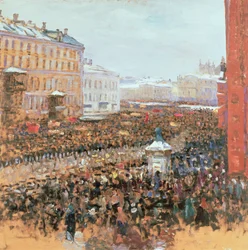 Joukkomielenosoitus Moskovassa vuonna 1917
