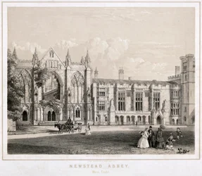 Newstead Abbeyn länsipuoli, Nottinghamshire, 1860