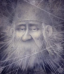 Merlin muuttui kiveksi, 2000 (sekatekniikka)