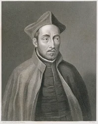 Ignatius Loyola, kaivertanut W. Holl, teoksesta World Religion, julkaisija A. Fullarton & Co.