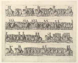 Kaarle II:n kruunajaiskulkue Lontoon halki, 1662.