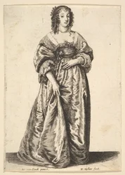 Naishahmo seisomassa, 1625-77.