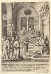 Jeesus jälleen ennen Kaifasta, 1625-77.