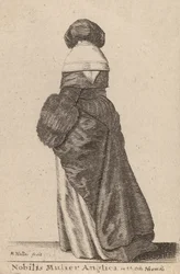 Jalo englantilainen nainen talvipukussa, 1643.