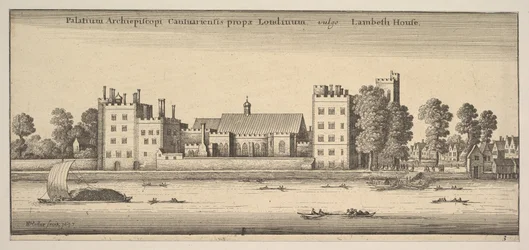 Canterburyn arkkipiispan palatsi lähellä Lontoon Lambeth Housea Lambeth House: P..., 1647