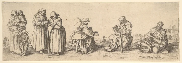 Kuusi miestä ja naista kerjäläistä, 1630.