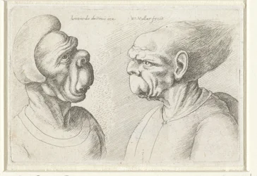 Kaksi epämuodostunutta päätä Varie figurae et probae (sarjan nimi) Karikatyyrit, päät ja epämuodostumat Leonardo da Vincin jälkeen (sarjan nimi)