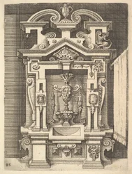 Suunnittelu Lavabolle, levy 85, Dietterlins Architectura, 1598.
